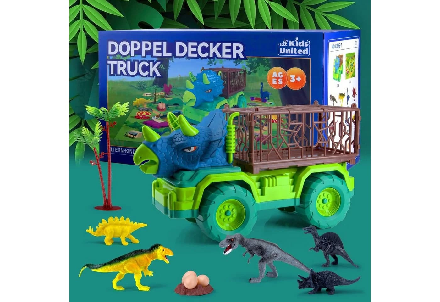 Goods+Gadgets Dinosaurier Spielset mit Figuren, Truck & Spielmatte