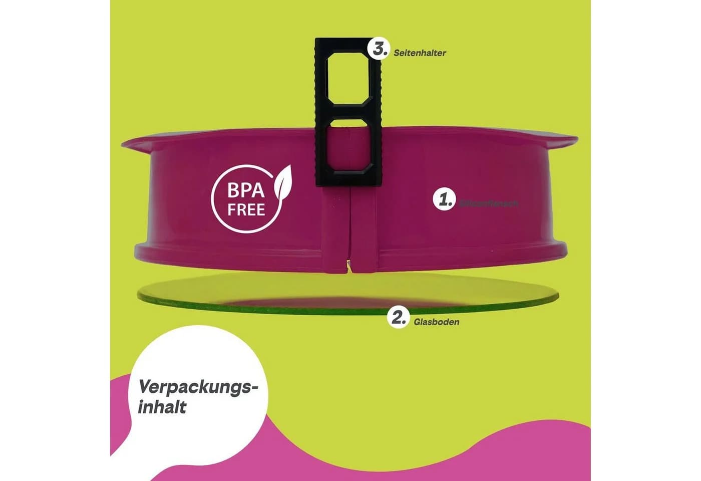 Goods+Gadgets Silikon Springform 23 cm mit Glasboden Antihaft