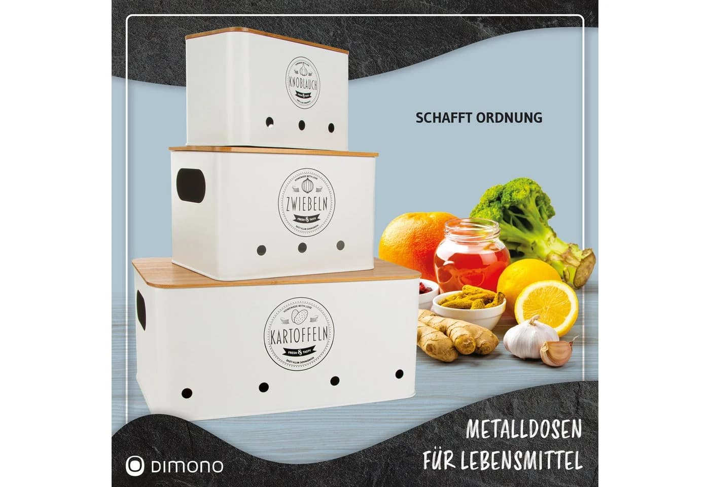 DIMONO 3er Vorratsbox Set für Kartoffeln & Zwiebeln - Bild 3