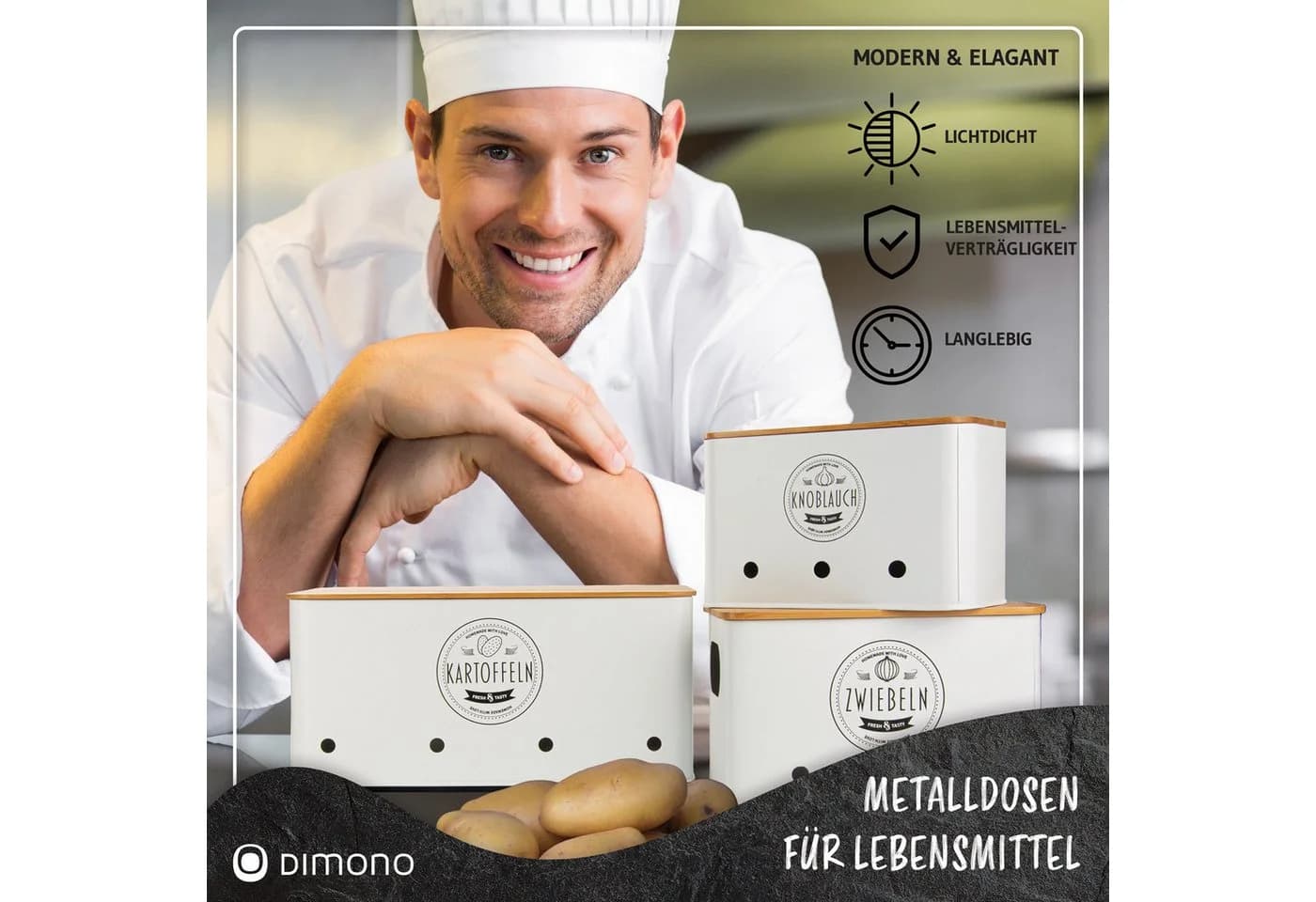 DIMONO 3er Vorratsbox Set für Kartoffeln & Zwiebeln - Bild 4