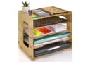Dimono Dokumentenhalter Bambus Faltbar 5 Fächer Büro Organizer Bild 2