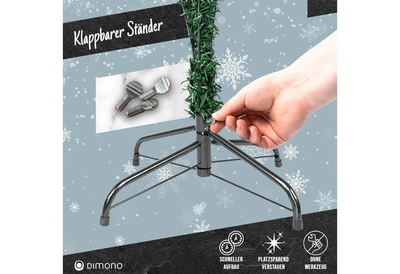 Dimono Künstlicher Weihnachtsbaum XXL Naturgrün mit Ständer und Stecksystem - Bild 5
