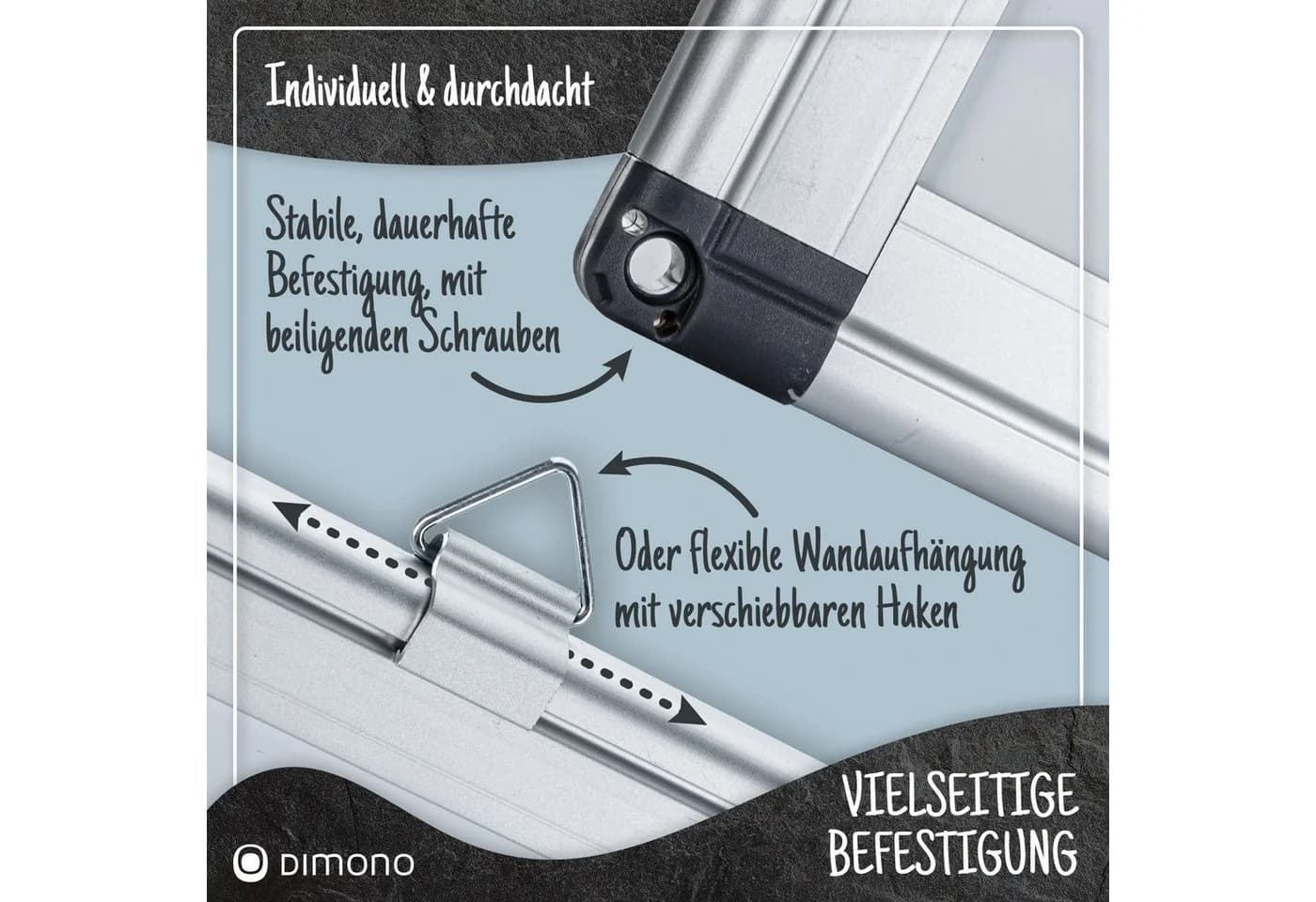 Goods+Gadgets Magnettafel 90x59cm Weiß Magnetisch mit Ablage - Bild 3