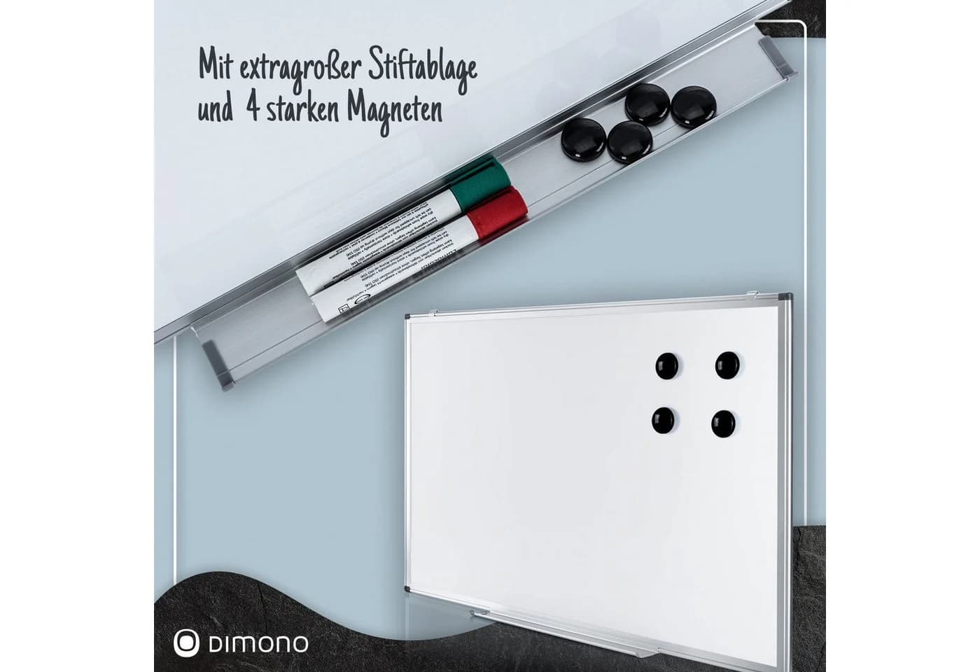 Goods+Gadgets Magnettafel 90x59cm Weiß Magnetisch mit Ablage - Bild 5