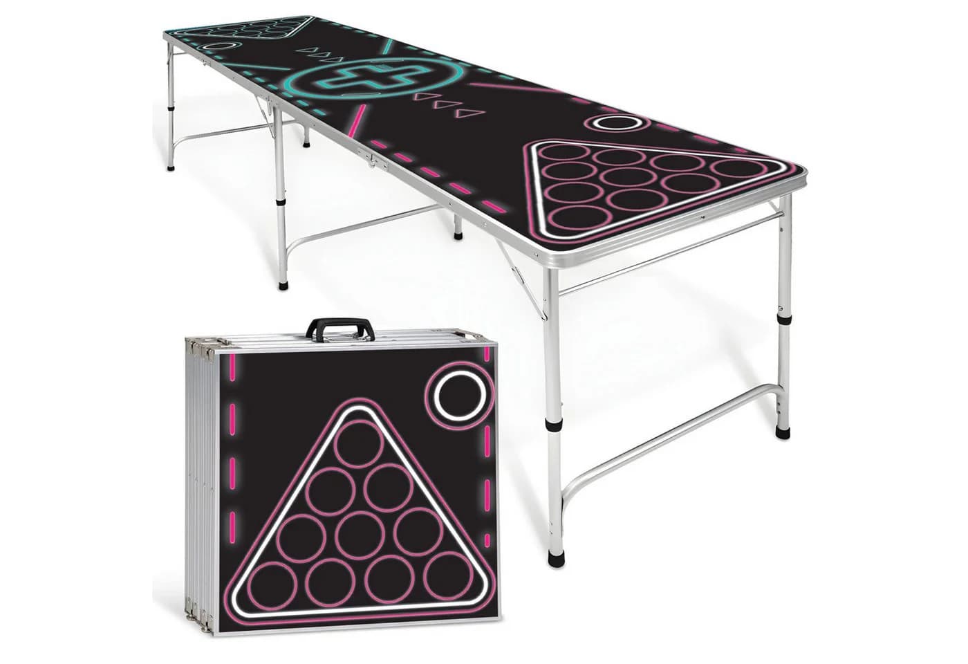 Goods+Gadgets Klappbarer Beer Pong Tisch, 240x55 cm, Aluminium - Bild 2
