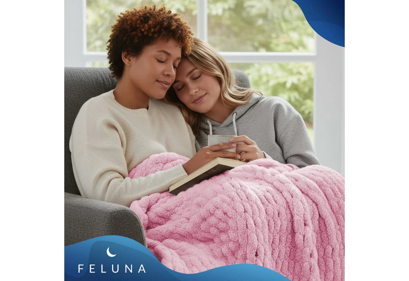 Feluna Wohndecke Grobmaschig Rosa Flauschig Kuscheldecke - Bild 4