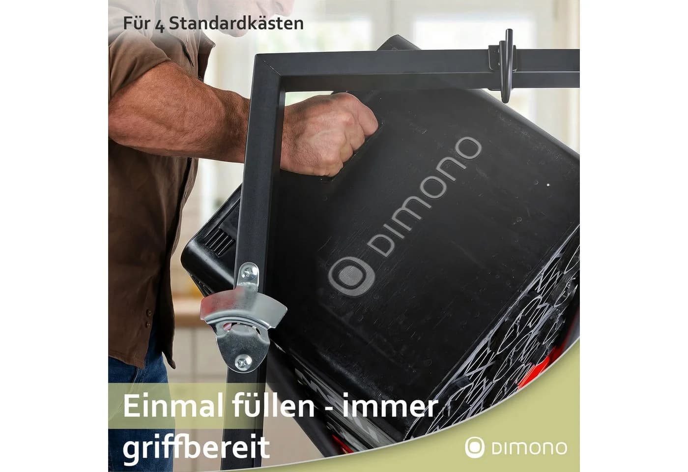 Dimono Rollbares Getränkekistenregal aus Metall - Bild 3