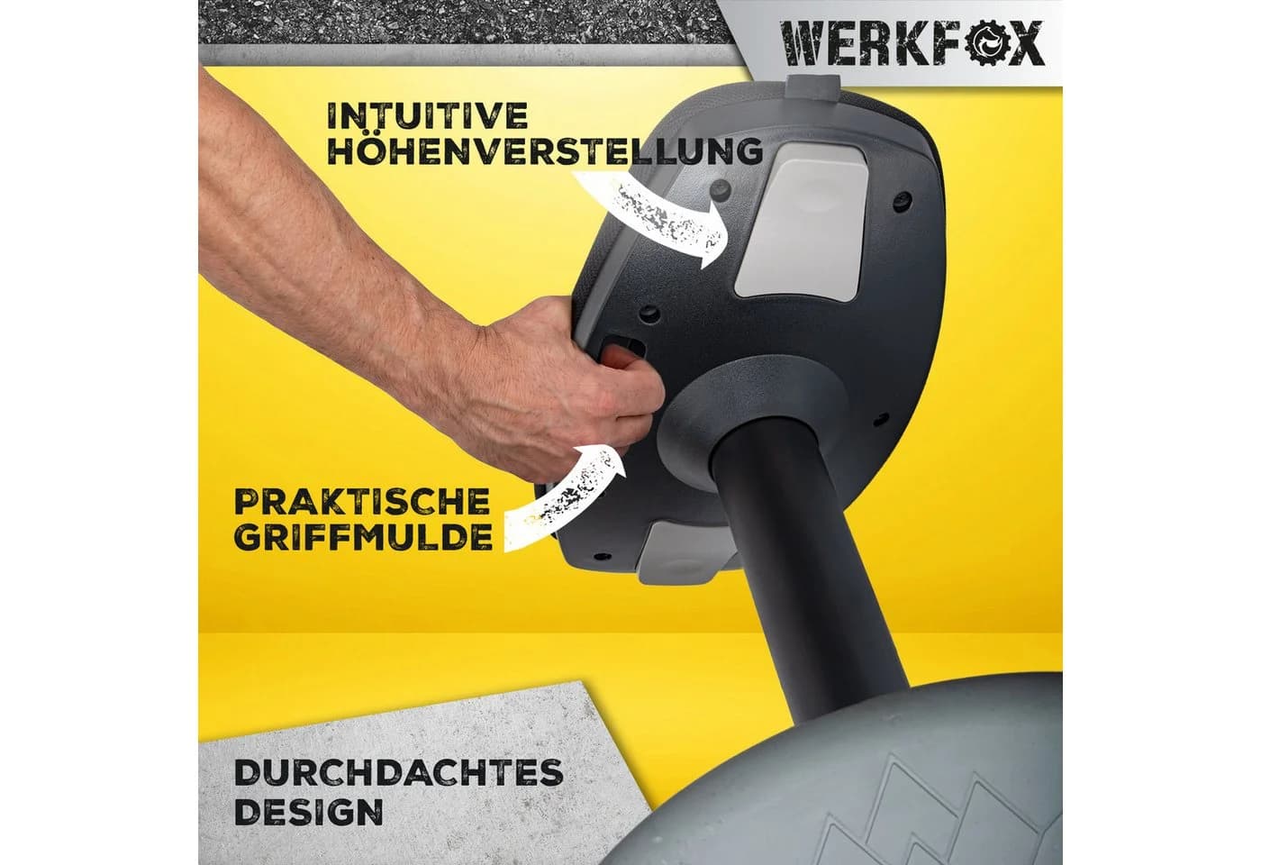 Werkfox Hocker Wackelhocker mit Schwingeffekt Schwarz Rutschfest - Bild 3