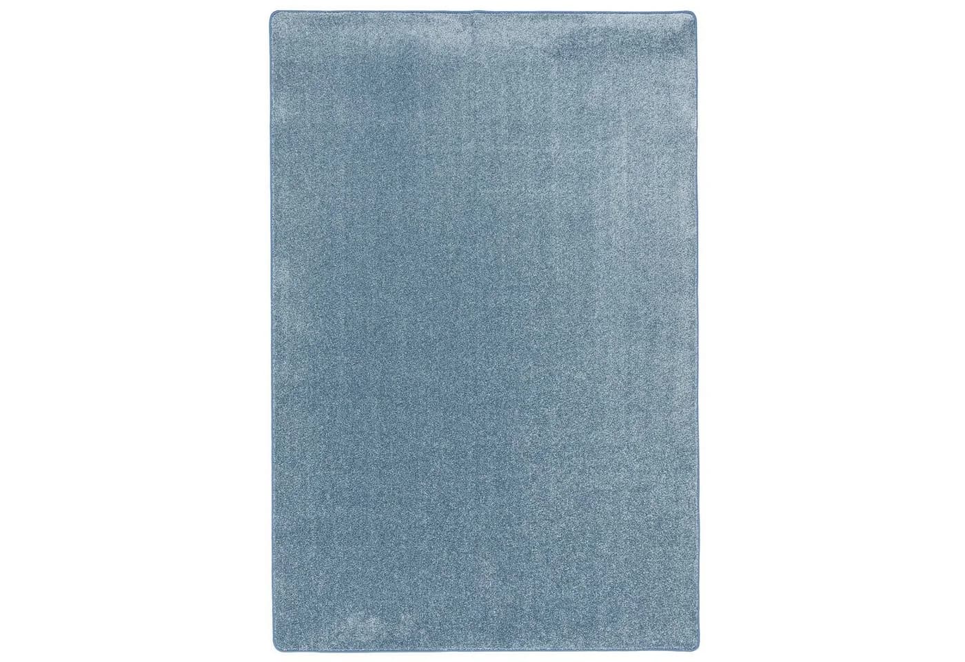 Snapstyle Veloursteppich Luna Hochflor Blau Rechteckig