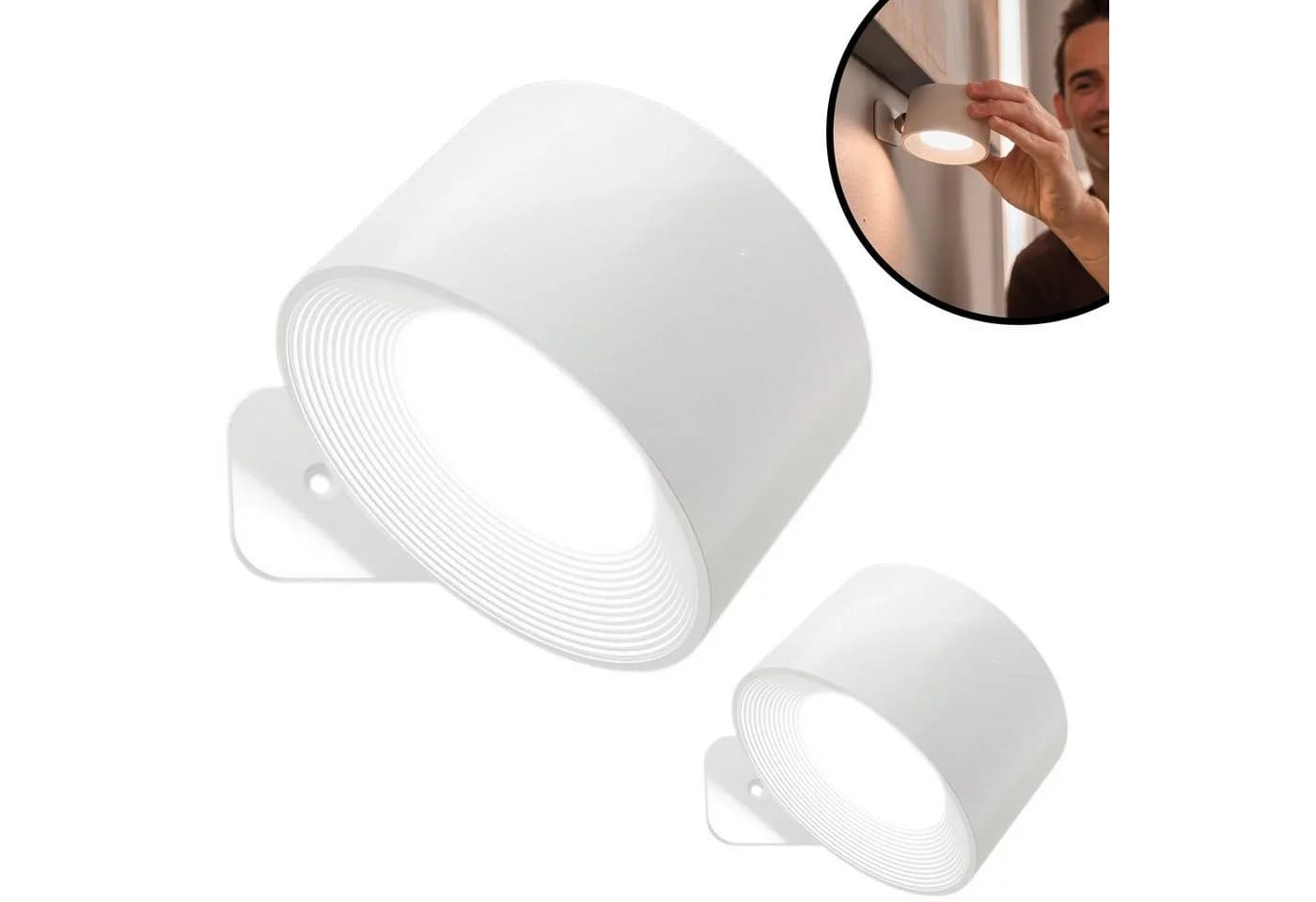 Best Direct Vigilamp Pod LED Wandleuchte Weiß Wiederaufladbar Dimmbar - Bild 2