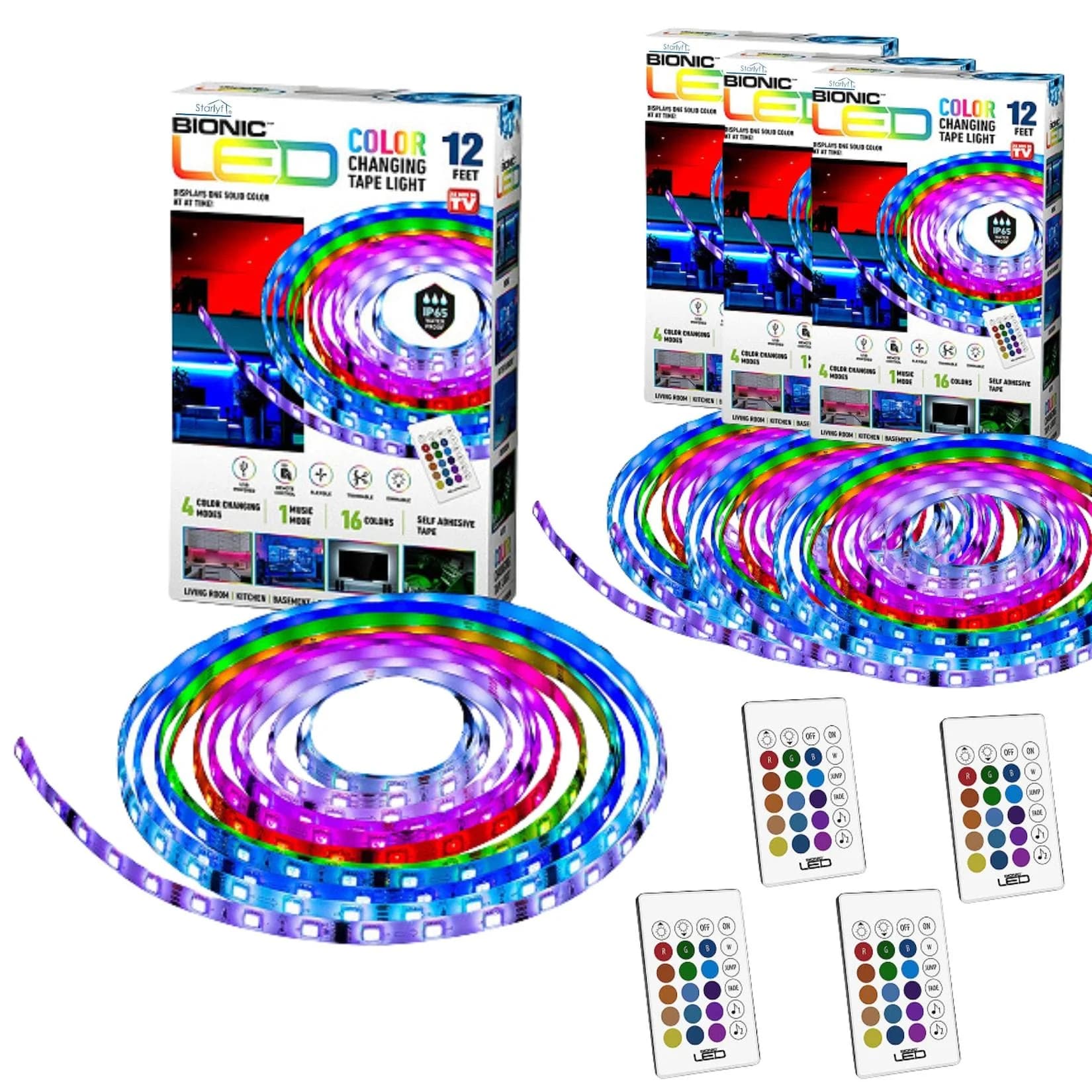 Starlyf® LED Stripe - Lichtband mit Farbwechsel, Fernbedienung & USB