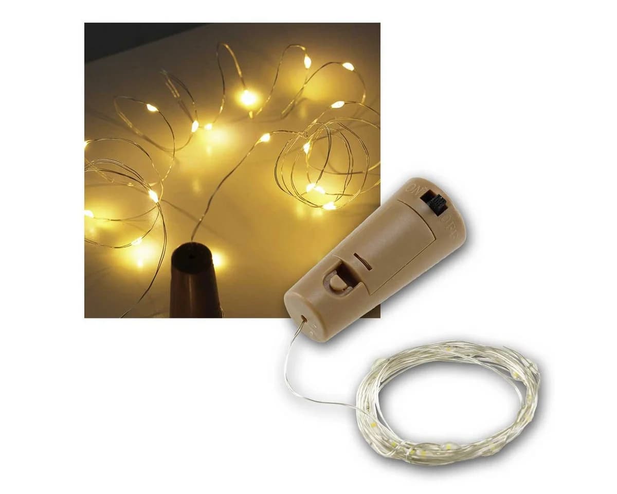 ChiliTec LED-Lichterkette 10er Pack Flaschenbeleuchtung Warmweiß - Bild 2