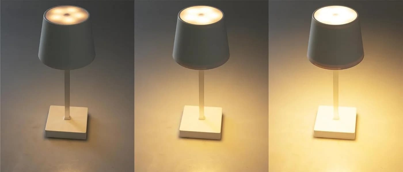 ChiliTec LED Tischleuchte 26cm Weiß Dimmbar Warmweiß - Bild 4