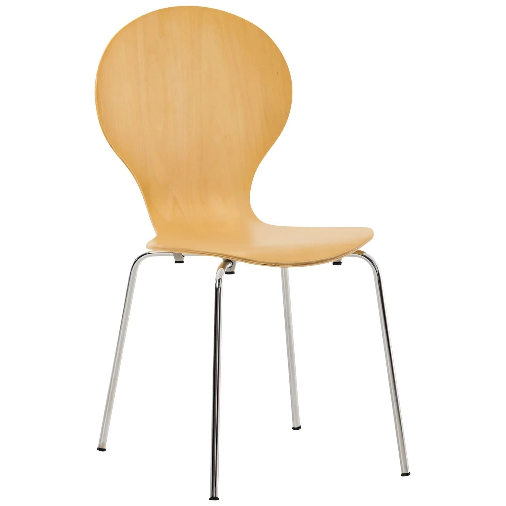 CLP Stapelstuhl Diego Esszimmerstuhl Metallgestell Holzsitz Ergonomisch