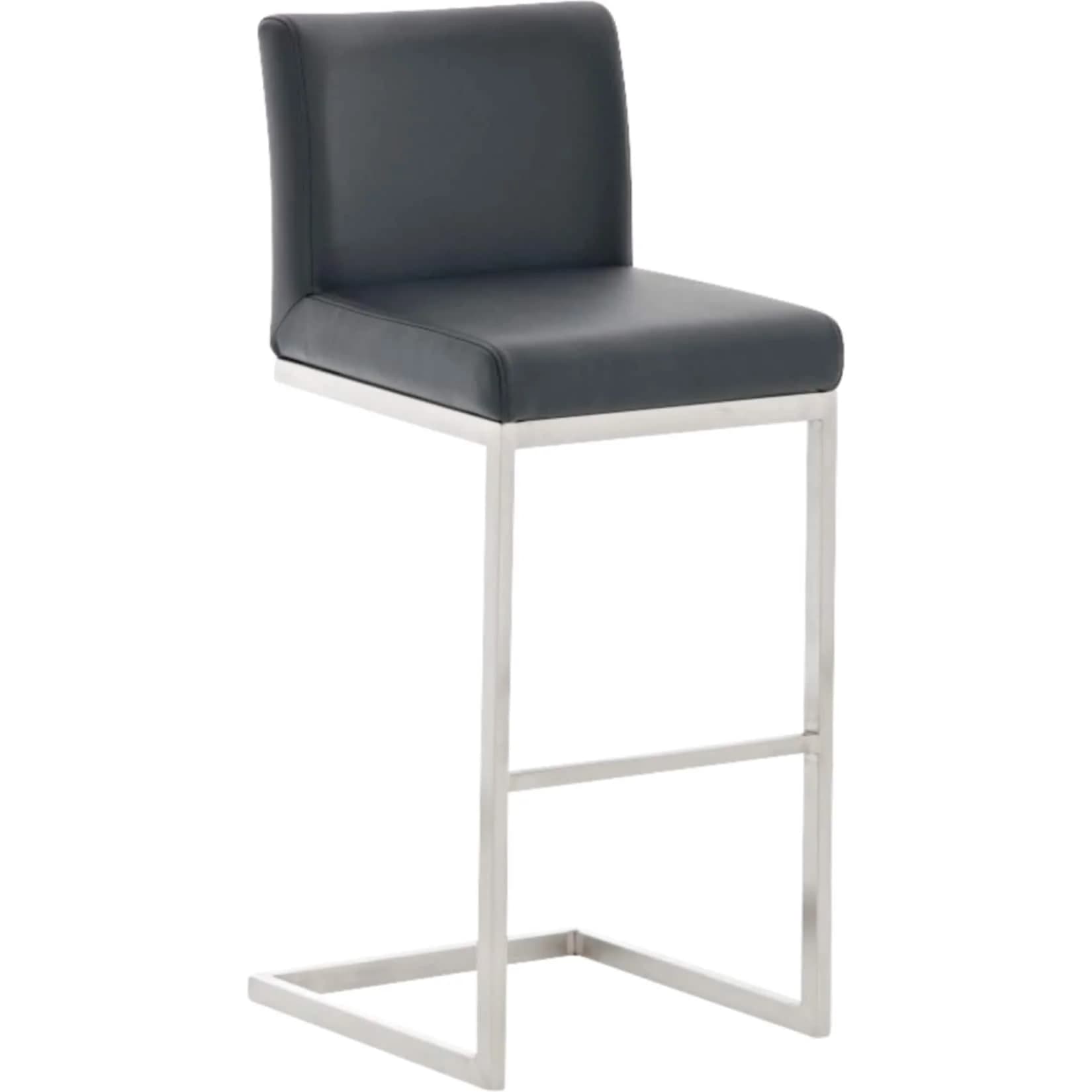 CLP Barhocker Paros mit Lehne, Freischwinger aus Edelstahl, Kunstlederbezug
