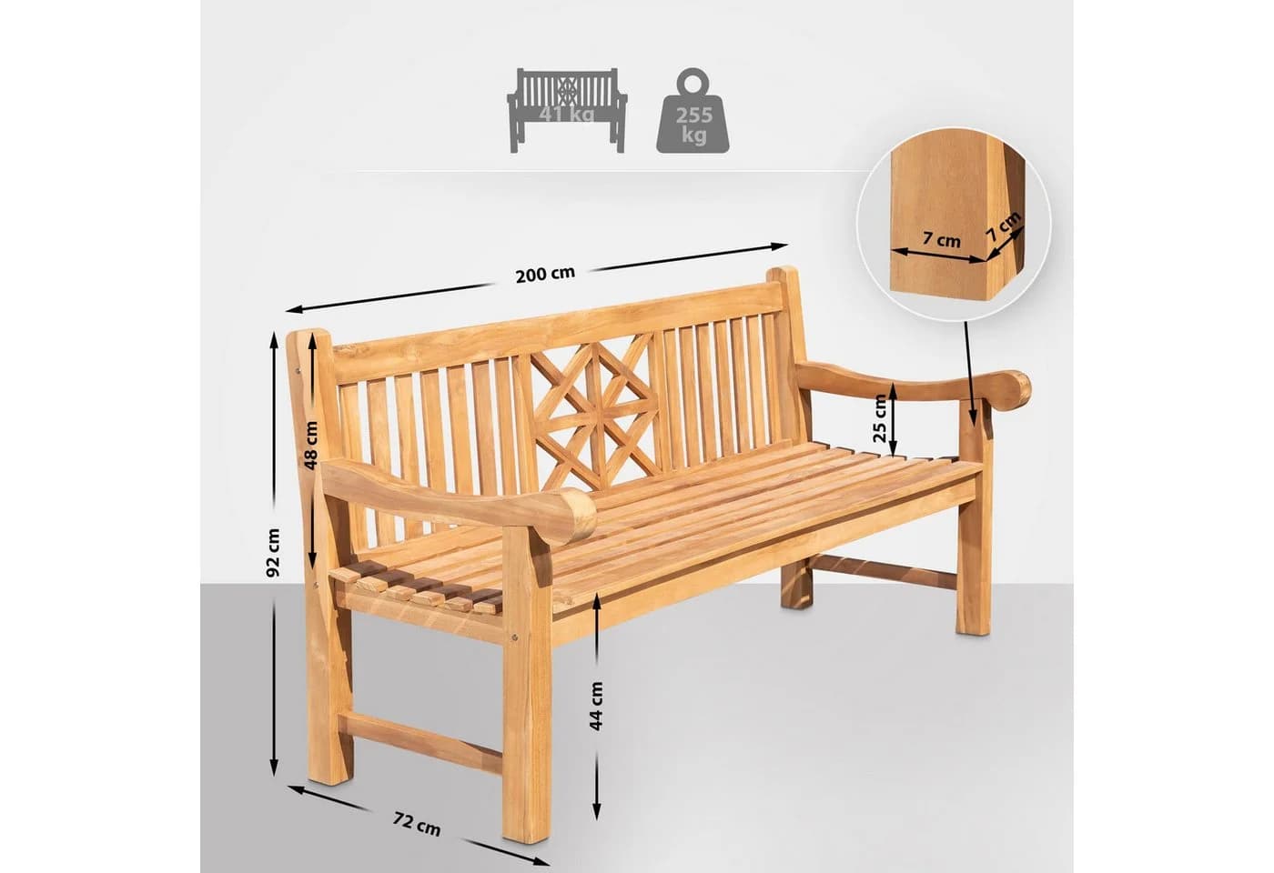 CLP Gartenbank Florida Teakholz Gartenbank Brau