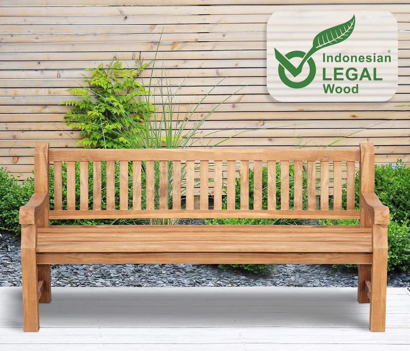 CLP Gartenbank Jackson V2 Teakholz mit Armlehnen - Bild 3