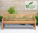 CLP Gartenbank Teakbank Jackson V2 mit Rückenlehne - Wetterfestes Teakholz Bild 3