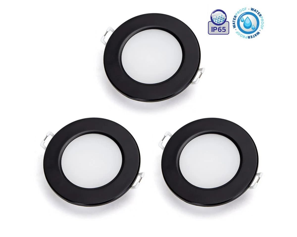 Aigostar LED Einbauleuchte 3er Set Schwarz Warmweiß IP65 - Bild 2