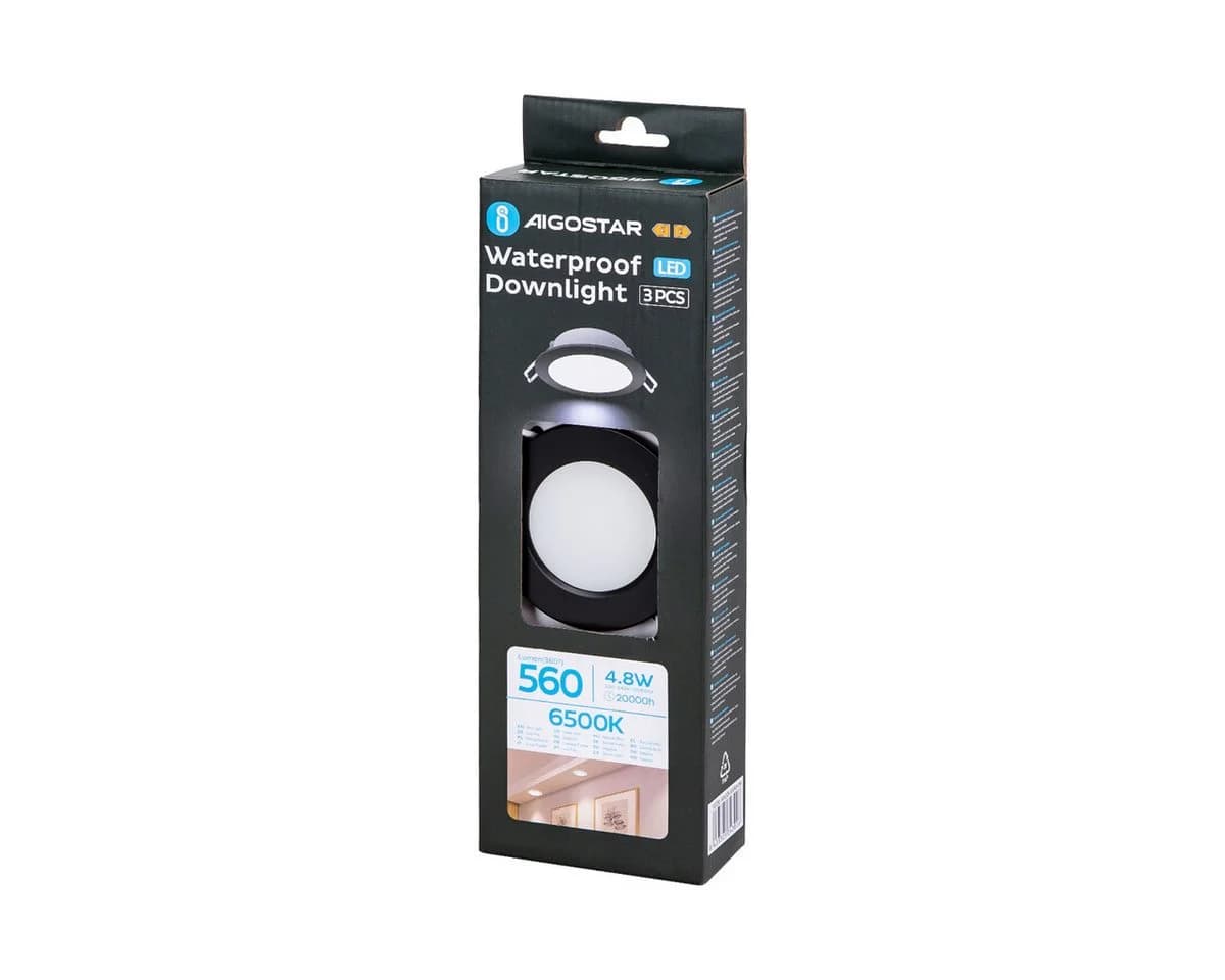 Aigostar LED Einbauleuchte 3er Set Schwarz Warmweiß IP65 - Bild 5
