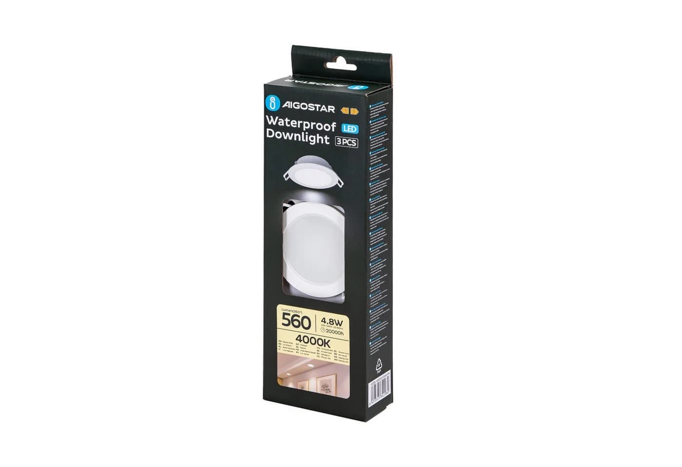 Aigostar LED Einbauleuchte 3er Set 4.8W Kaltweiß IP65 - Bild 5
