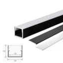 ENERGMiX LED Aluprofil Schwarz 1m U-Profil mit Abdeckungen Bild 1