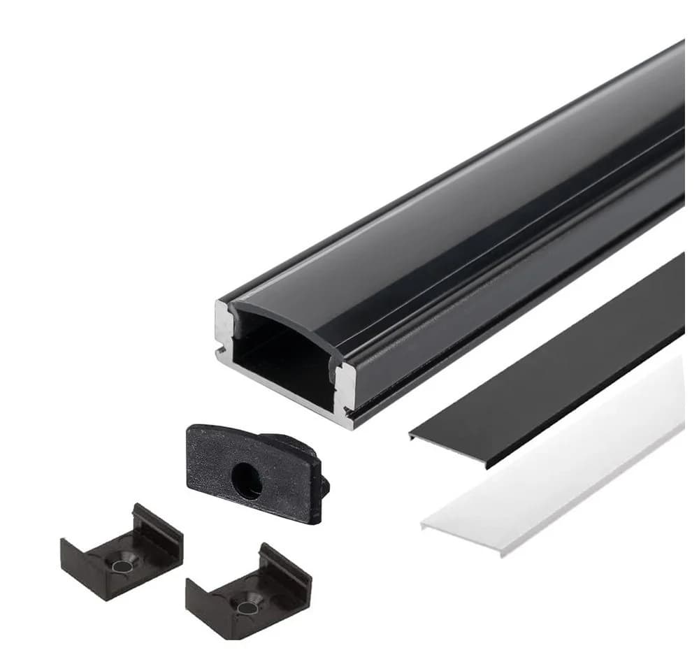 ENERGMiX LED Aluprofil 1m Schwarz U-Profil - Bild 2