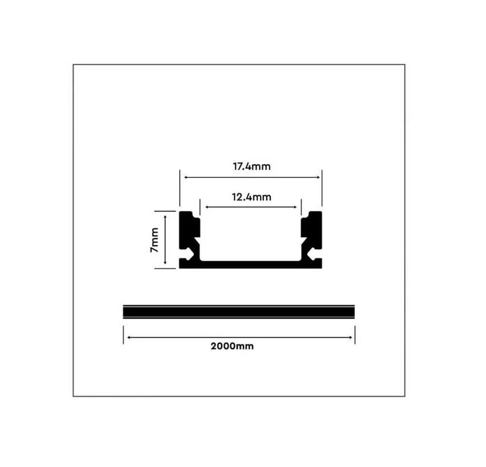 ENERGMiX LED Aluprofil 1m Schwarz U-Profil - Bild 3