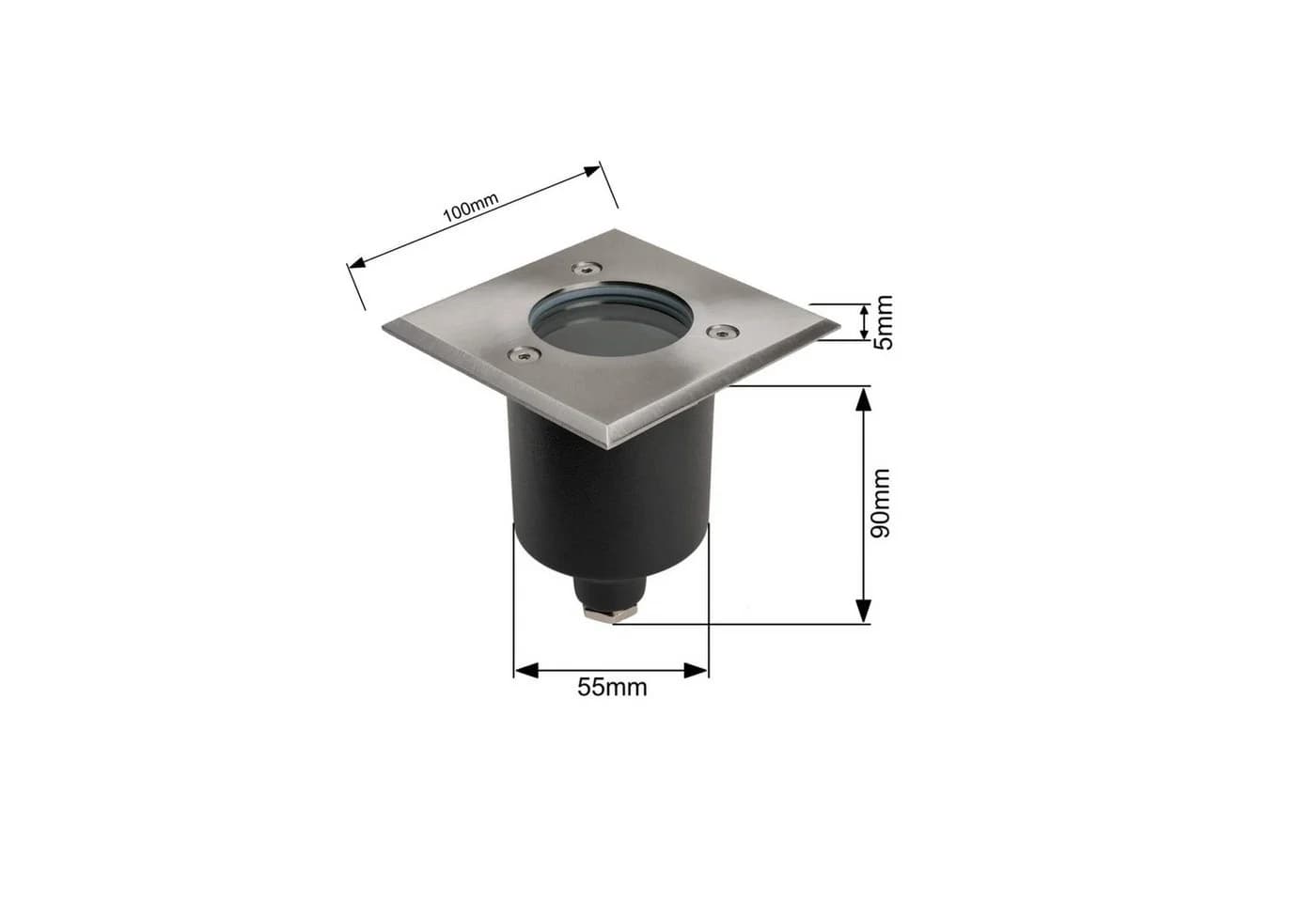 GTV LED Gartenleuchte Edelstahl Quadrat IP67 GU10 - Bild 3
