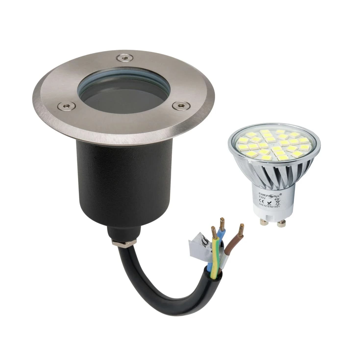 GTV LED Bodenleuchte Edelstahl IP67 230V GU10 Warmweiß - Bild 2