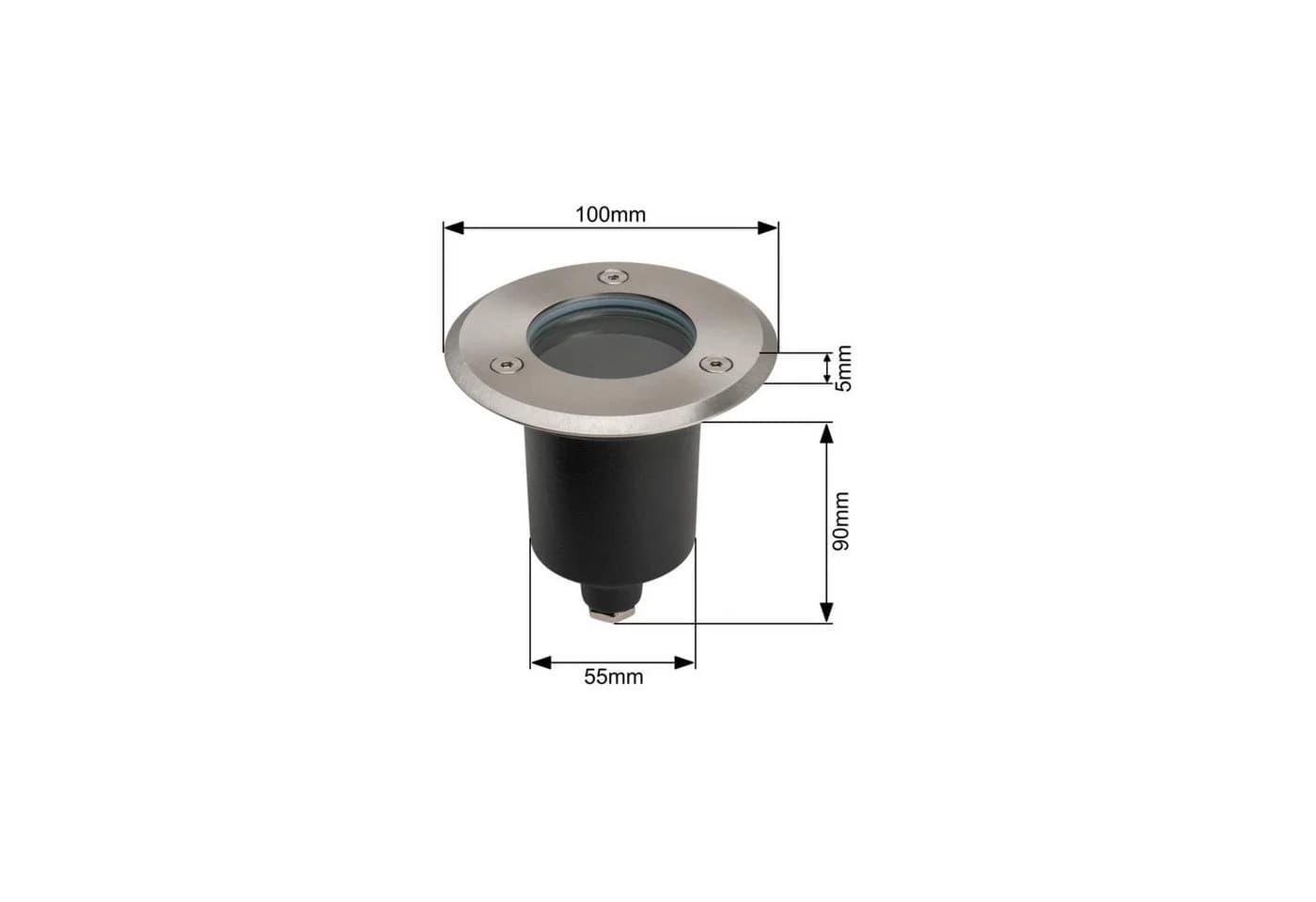 GTV LED Bodenleuchte Edelstahl IP67 230V GU10 Warmweiß - Bild 5