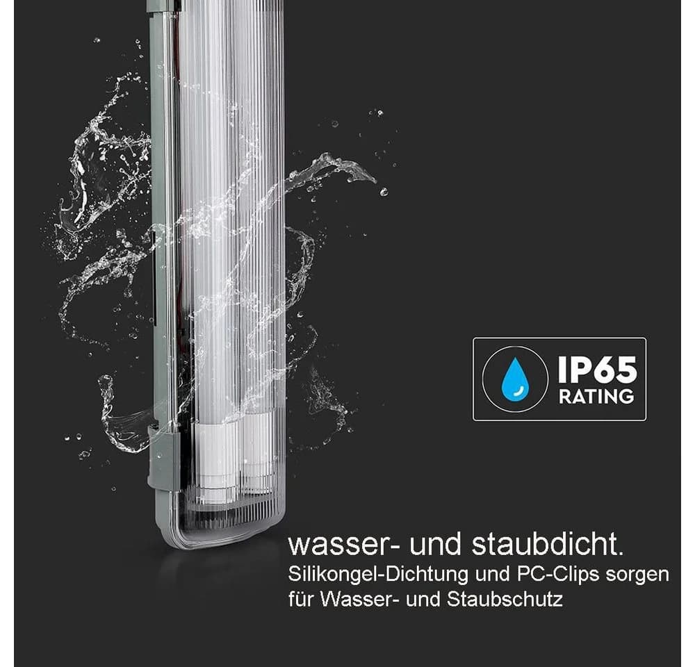 V-TAC LED Feuchtraumleuchte Grau IP65 Kaltweiß - Bild 3
