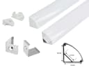 ENERGMiX LED-Profil 2m Alu mit Milchglas Abdeckung inkl. Clips Bild 1