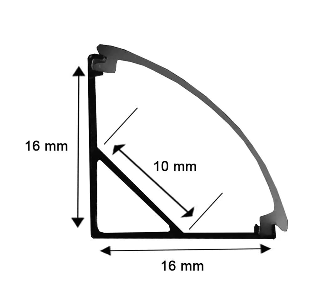 ENERGMiX LED-Profil 2m Alu mit Milchglas Abdeckung inkl. Clips - Bild 3
