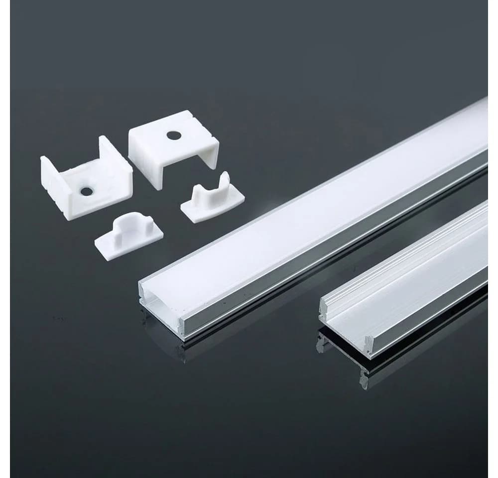 ENERGMiX LED-Stripe-Profil 2m Alu mit Milchglas Abdeckung - Bild 2