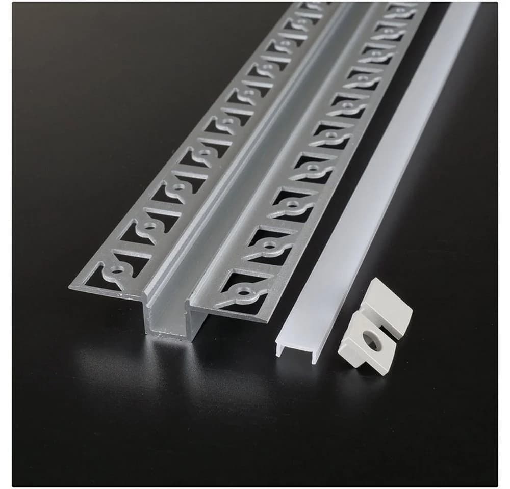 ENERGMiX LED-Stripe-Profil 2 Meter Alu Profil mit Milchglas Abdeckung - Bild 2
