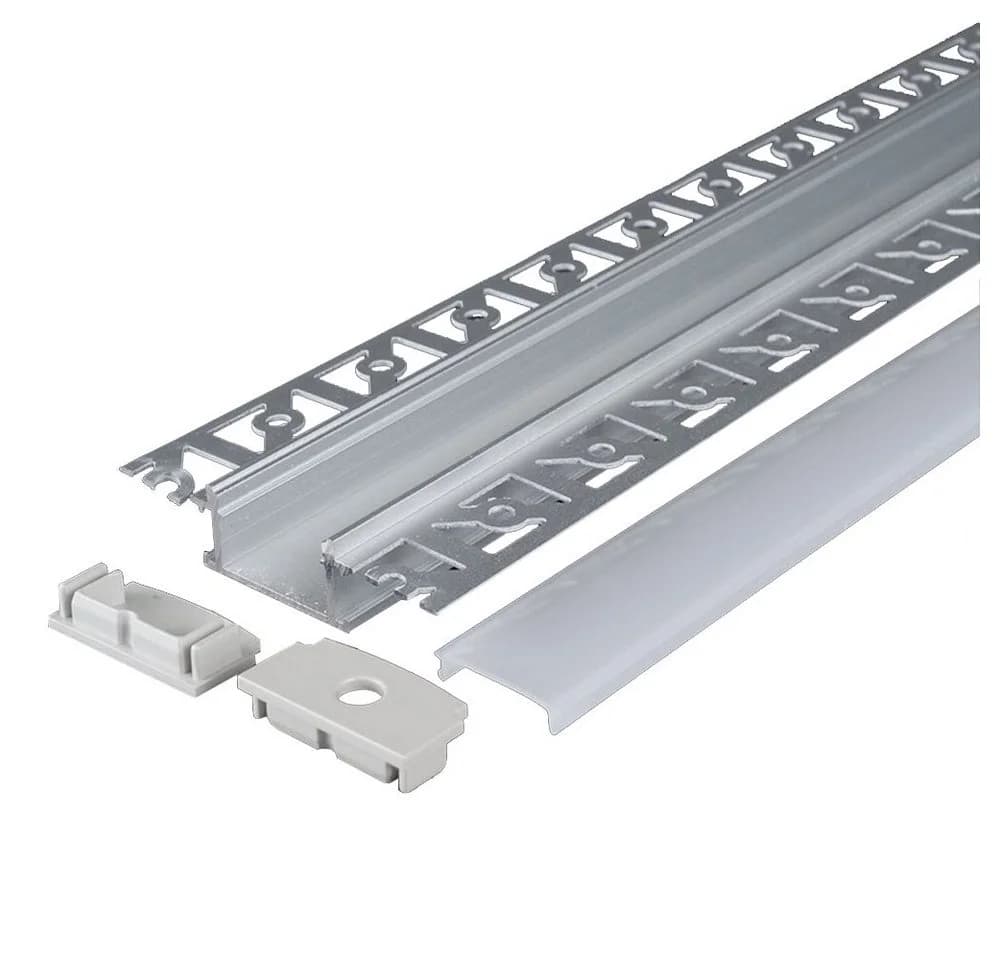 ENERGMiX LED-Profil 2m Aluminium Unterputz Milchig Weiß