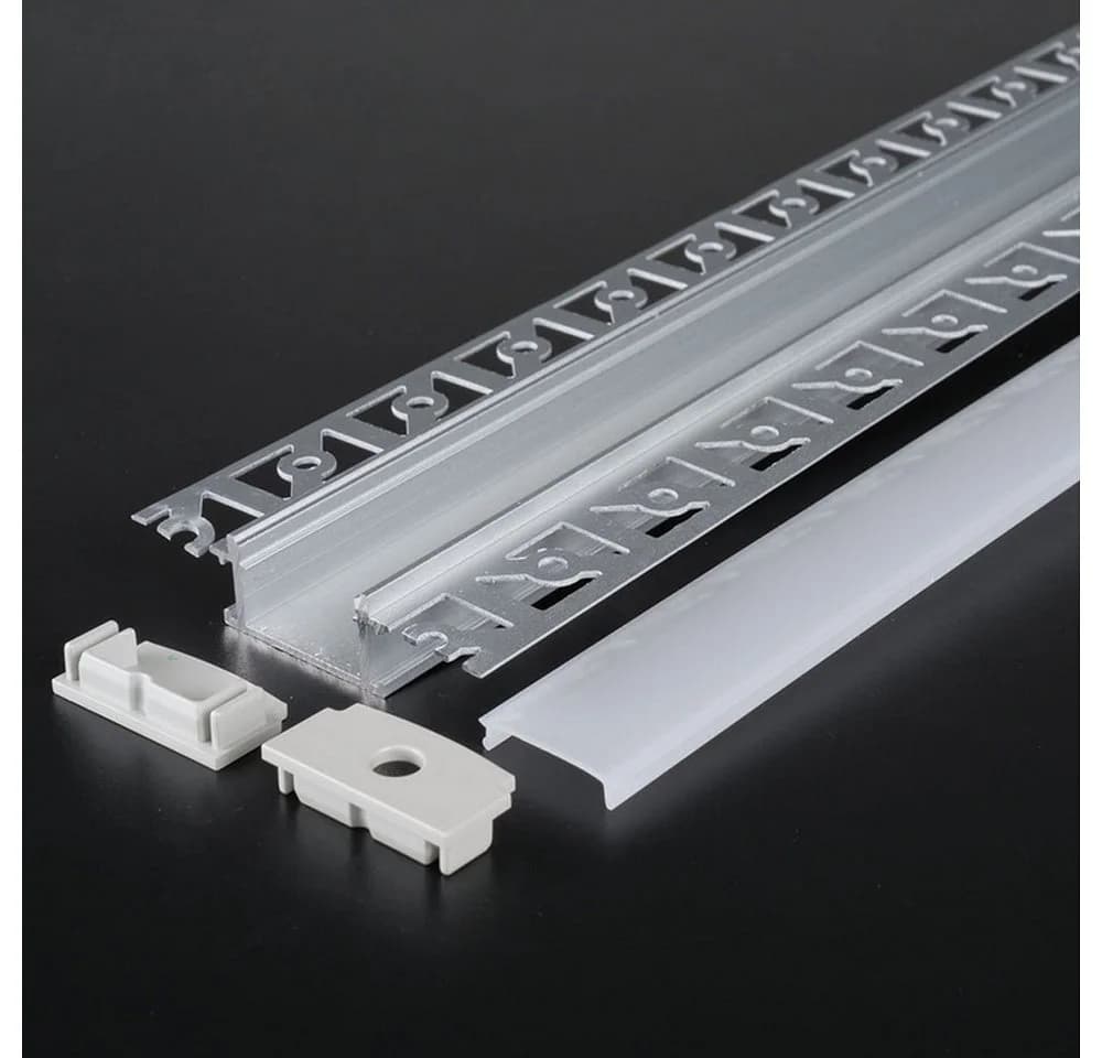 ENERGMiX LED-Profil 2m Aluminium Unterputz Milchig Weiß - Bild 2