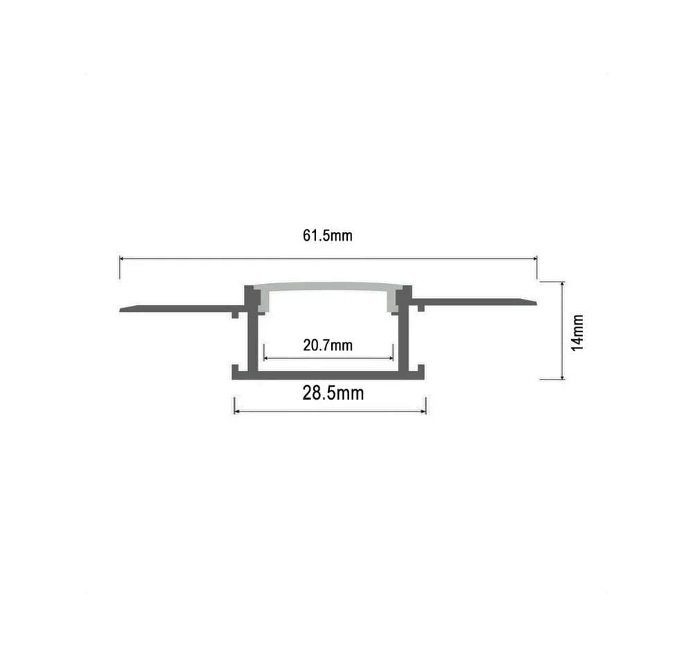 ENERGMiX LED-Profil 2m Aluminium Unterputz Milchig Weiß - Bild 4