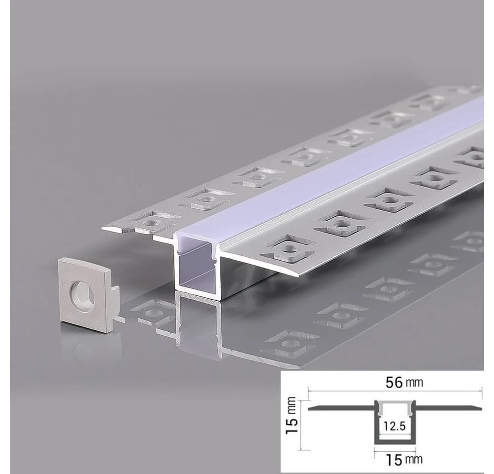 ENERGMiX LED-Stripe-Profil 2m Alu mit Milchglas Abdeckung - Bild 3