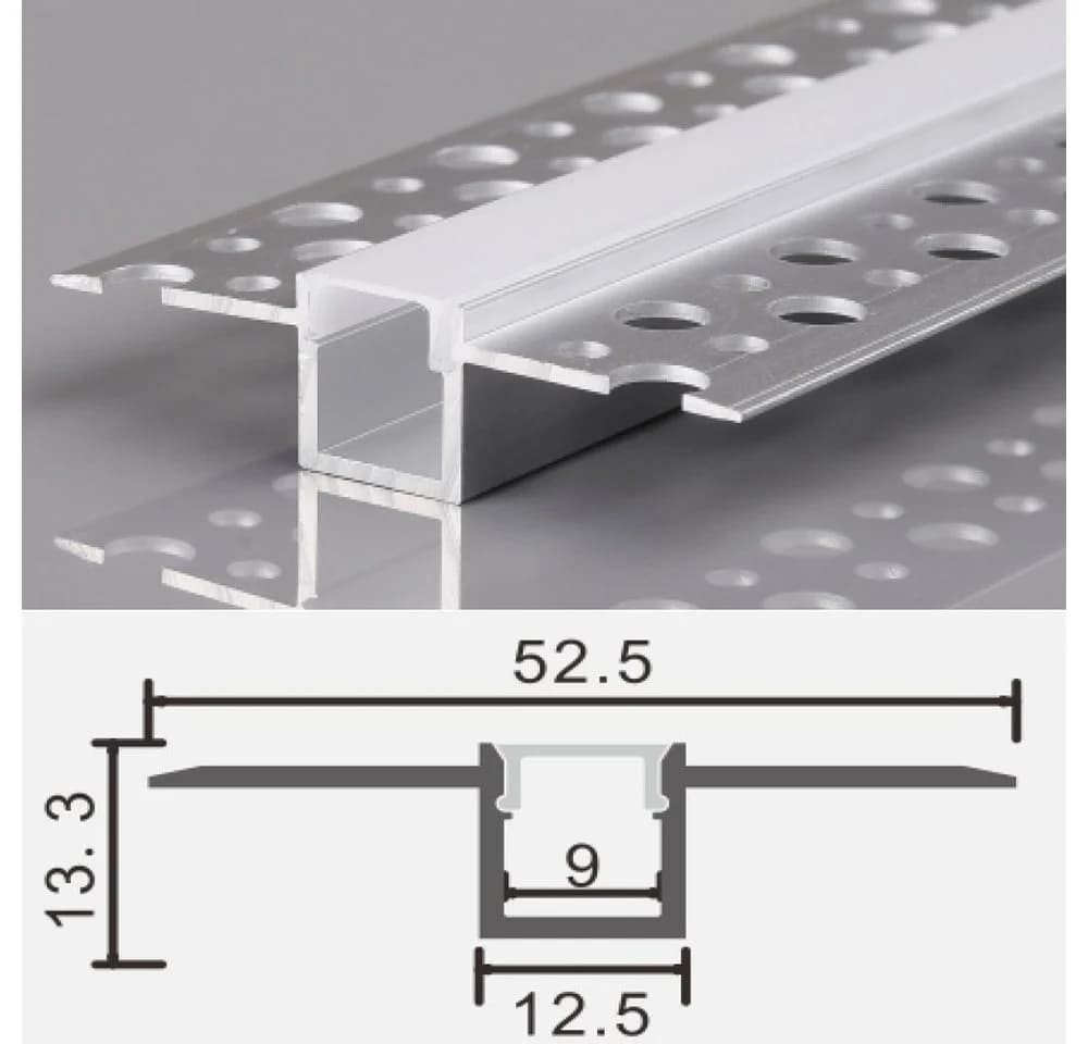 ENERGMiX LED-Stripe-Profil 2m Alu Unterputz mit Milchglas Abdeckung - Bild 2