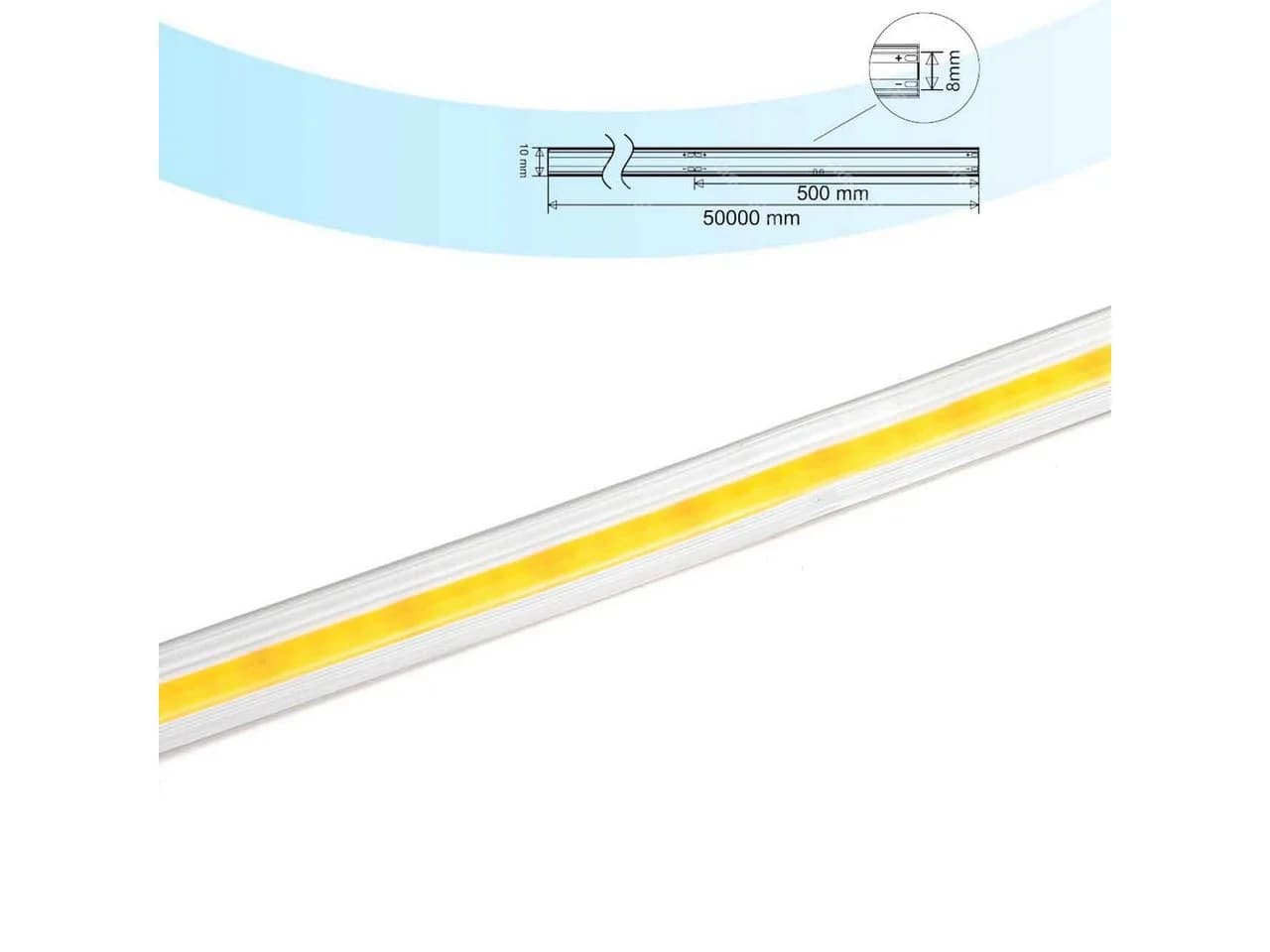 Aigostar LED Stripe 10m COB Kaltweiß IP65 230V