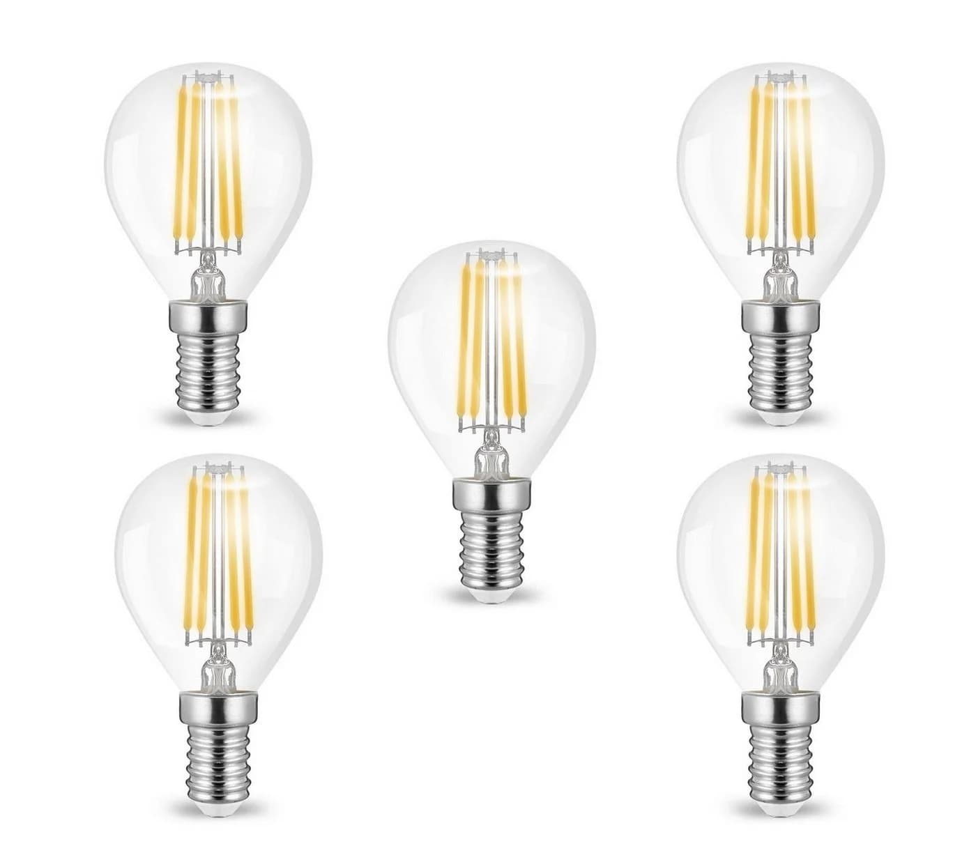 Aigostar LED-Leuchtmittel 4W E14 Filament G45 Warmweiß Klar Glas