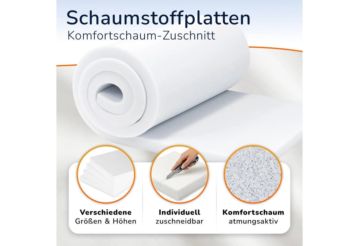 MSS e.K. Topper Schaumstoffplatte Polster Auflage Foam 2 bis 20 cm Höhe