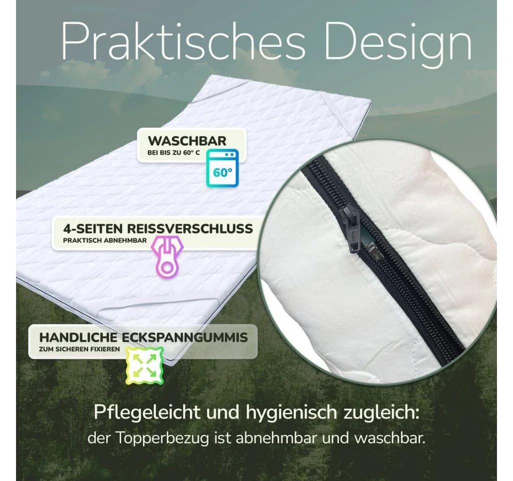 Matratzenschutzbezug Topper-Bezug Classic Karo-Steppmuster MSS e.K. - Bild 5
