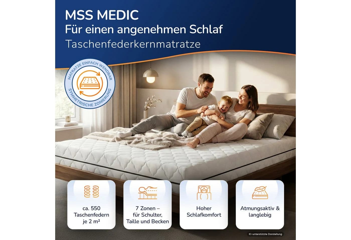 Taschenfederkernmatratze MEDIC 7 Zonen Taschenfederkern Matratze