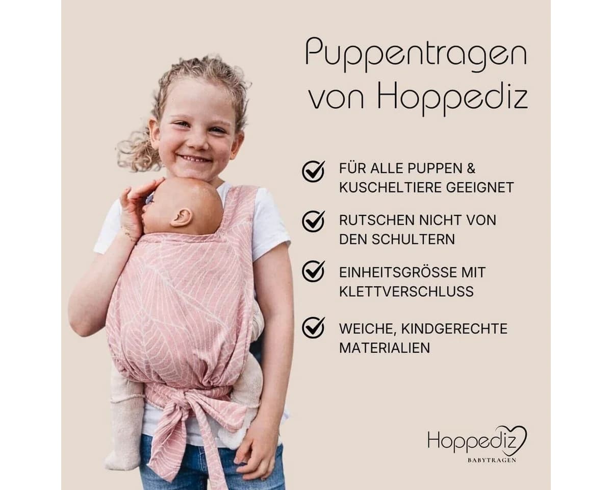 Hoppediz Puppen Bauchtrage Bunt 100% Baumwolle - Bild 3