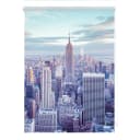 LICHTBLICK ORIGINAL Seitenzugrollo Klemmfix New York Motiv Blau Weiß Bild 1