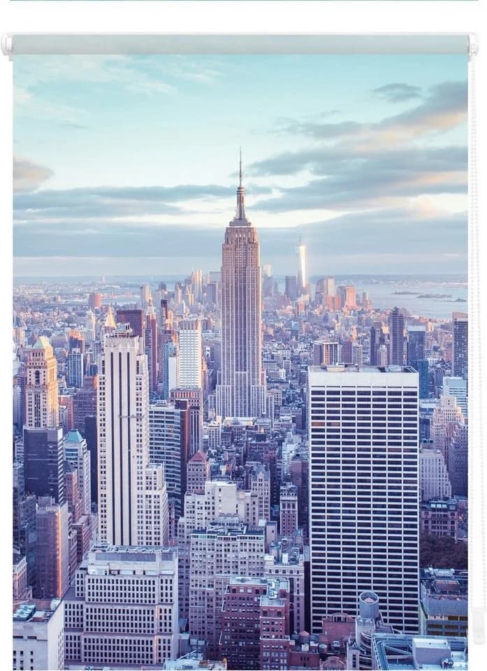 LICHTBLICK ORIGINAL Seitenzugrollo Klemmfix New York Motiv Blau Weiß - Bild 3