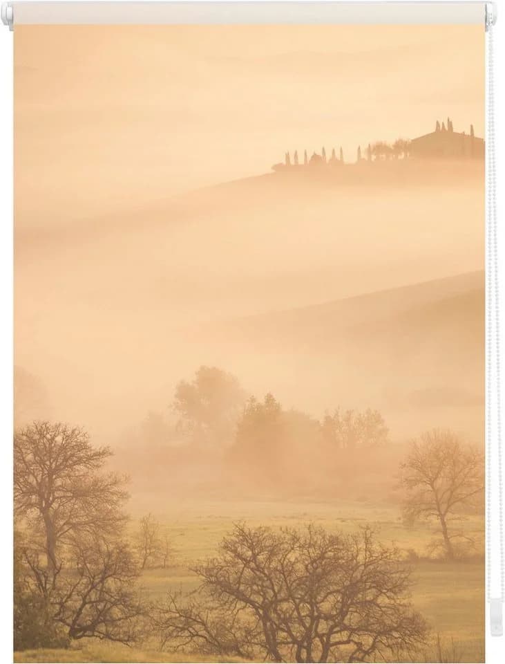 LICHTBLICK ORIGINAL Seitenzugrollo Klemmfix Motiv Toskana Orange Weiß - Bild 3
